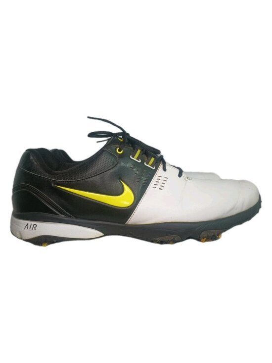 Nike Air Rival III 3 Golf Shoes Size 11.5 White Black Yellow Spiked Pre-owned main image 11